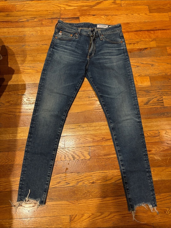 Ag Adriano Goldschmied Denim - Slim Fit women's Distressed Jeans - Dark Blue